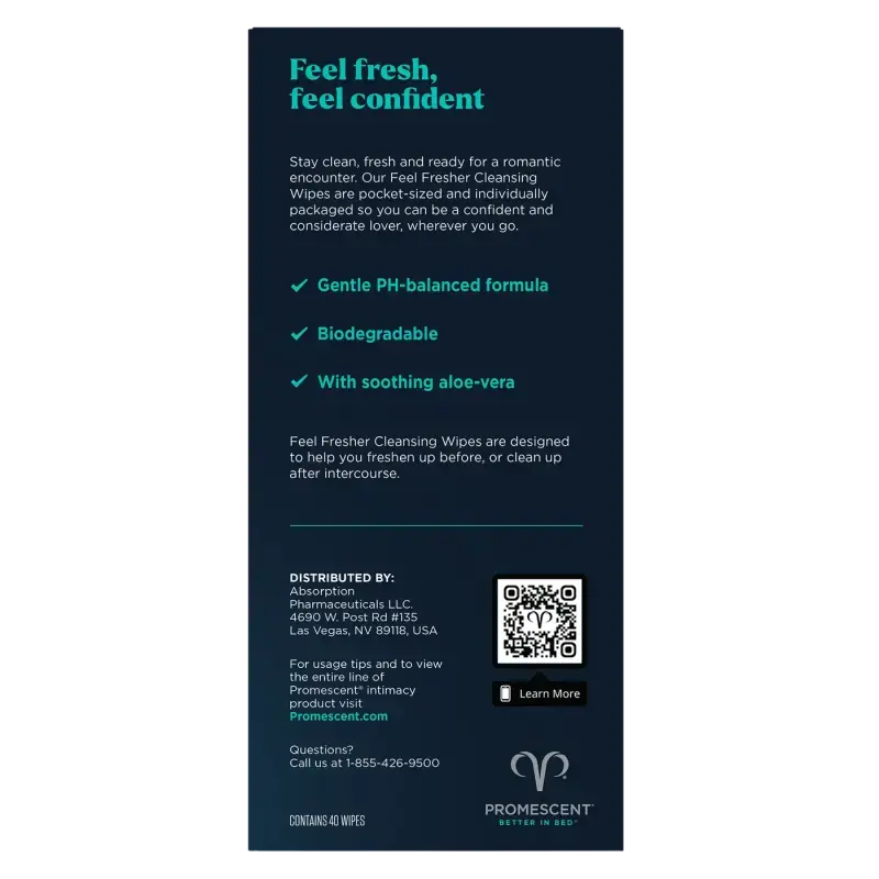 Promescent Intimate Cleansing Wipes for Freshness & Gentle Comfort