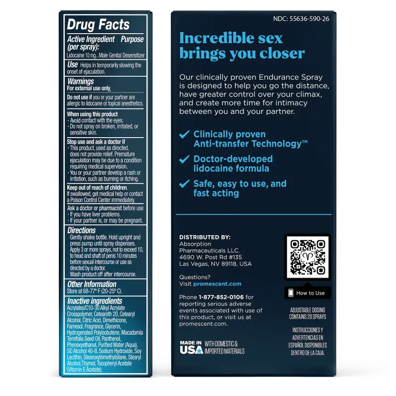 Promescent Endurance Delay Spray – Last Longer Performance & Control