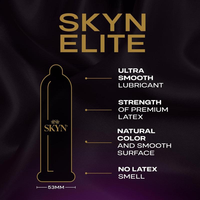 SKYN® Elite Ultra Thin Non-Latex Condoms – Natural Feel & Sensitive Comfort