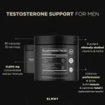 ELMNT Health Testosterone Support for Men 90 Capsules