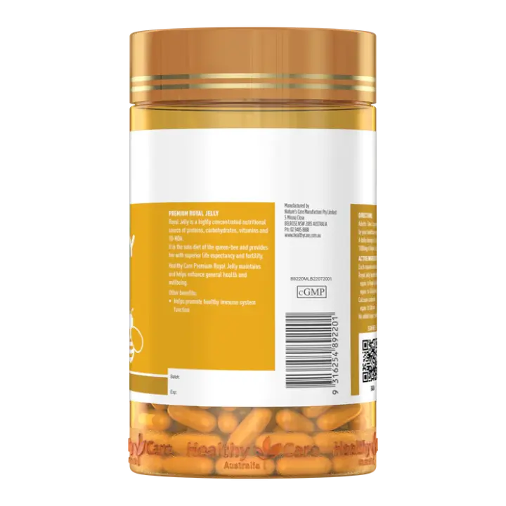 Healthy Care Premium Royal Jelly - 365 Capsules