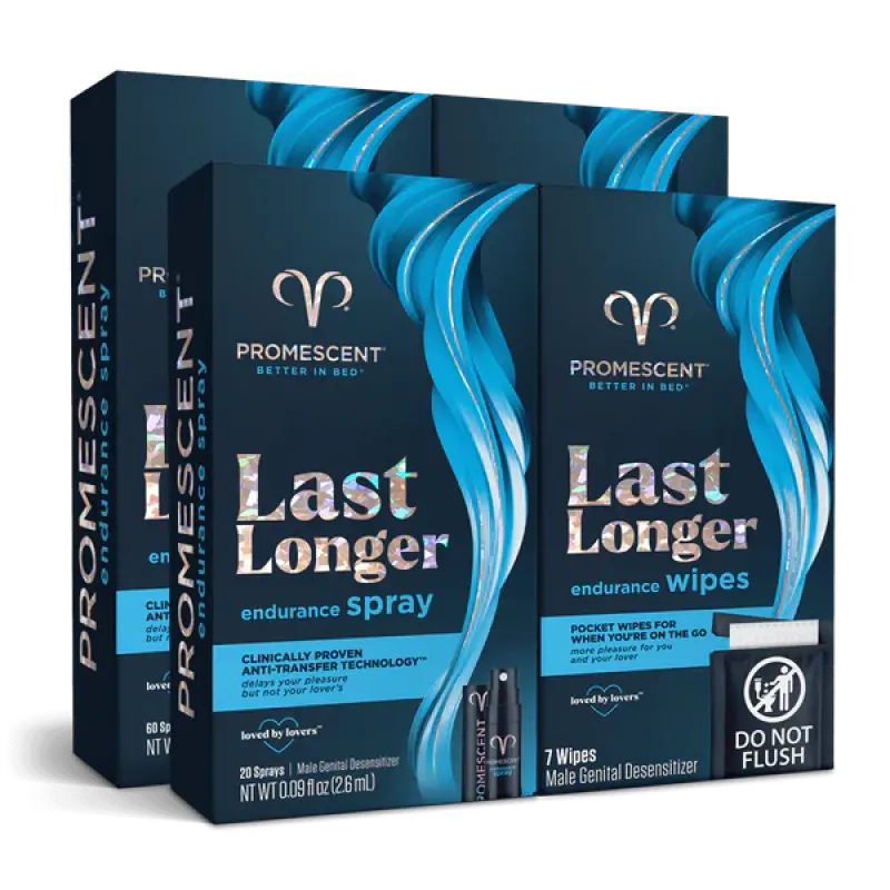 Promescent Delay Spray & Wipes Bundle - Longer Performance & Better Control