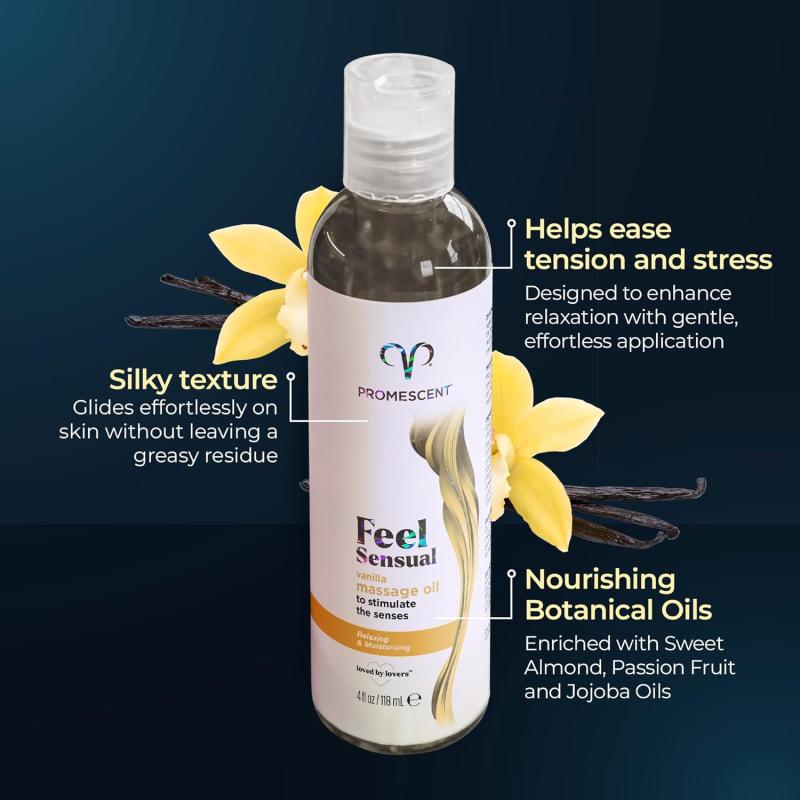 Promescent Vanilla Massage Oil for Relaxation & Intimate Comfort